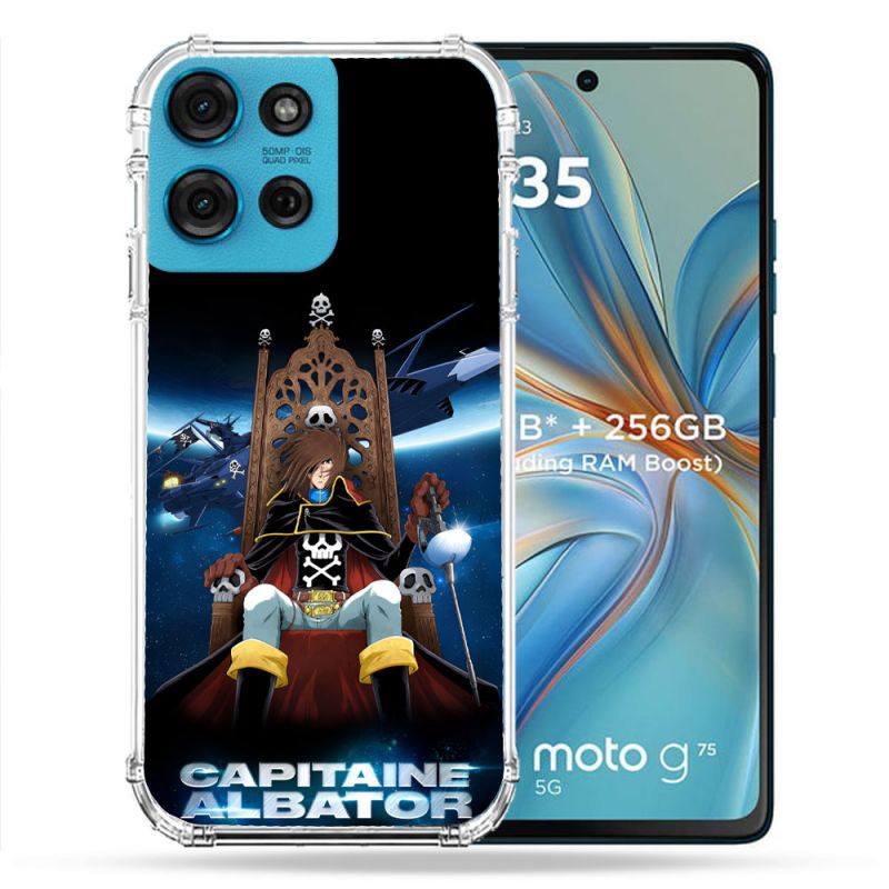 Coque Renforcée Pour Motorola G75 5G Manga Capitaine Albator
