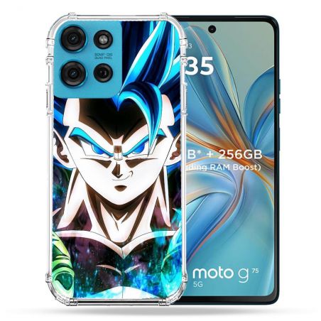 Coque Renforcée Pour Motorola G75 5G Manga Dragon Ball Gogeta Visage