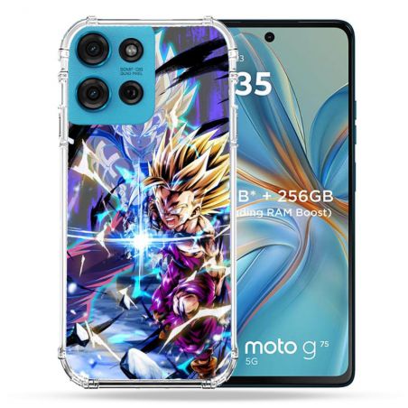 Coque Renforcée Pour Motorola G75 5G Manga Dragon Ball Sangohan Duo