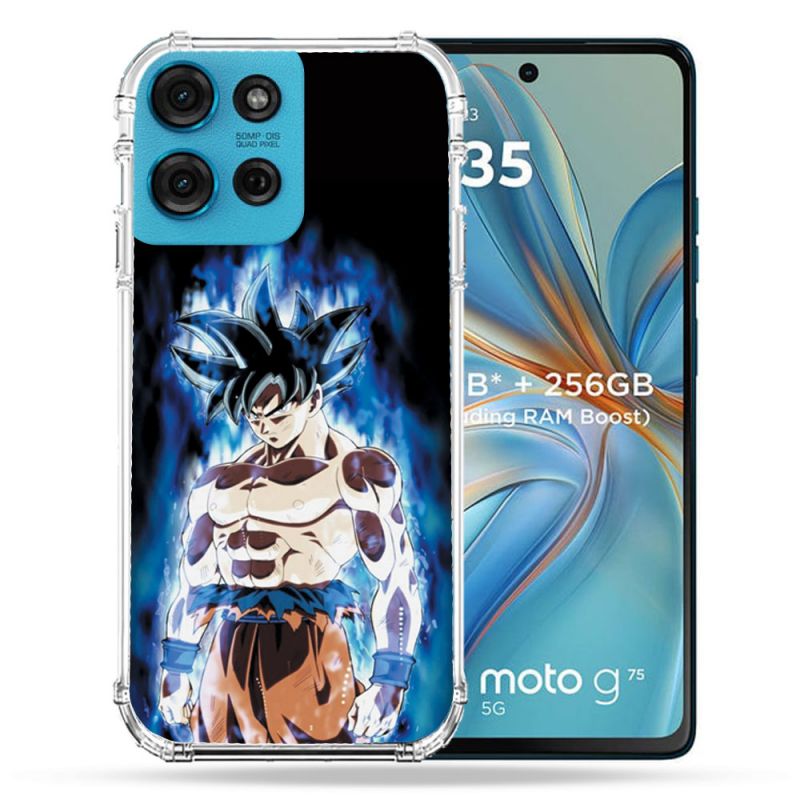 Coque Renforcée Pour Motorola G75 5G Manga Dragon Ball Sangoku Noir