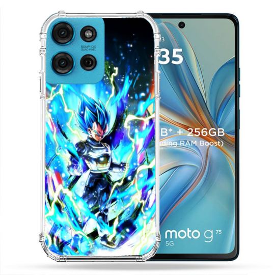 Coque Renforcée Pour Motorola G75 5G Manga Dragon Ball Vegeta Bleu