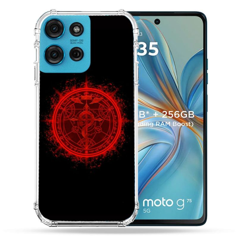 Coque Renforcée Pour Motorola G75 5G Manga Fullmetal Alchemist Logo