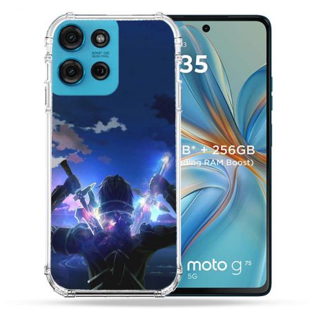 Coque Renforcée Pour Motorola G75 5G Manga SAO sword Art Online Epee