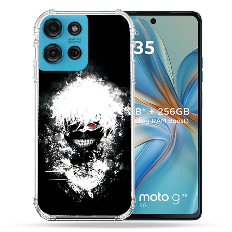 Coque Renforcée Pour Motorola G75 5G Manga Tokyo Ghoul Kaneki Tag
