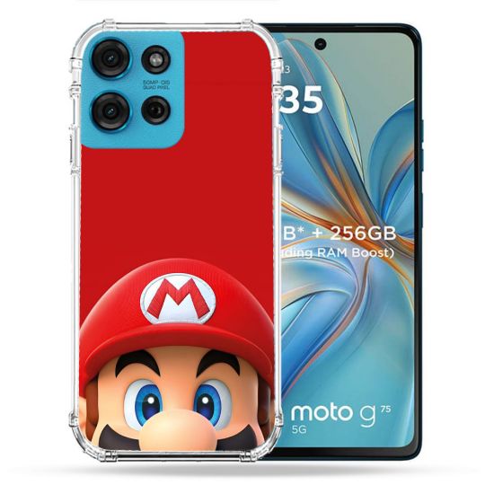 Coque Renforcée Pour Motorola G75 5G Mario Rouge