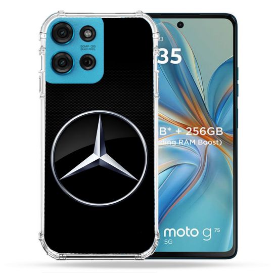 Coque Renforcée Pour Motorola G75 5G Mercedes Carbone