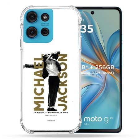 Coque Renforcée Pour Motorola G75 5G Michael Jackson Blanc