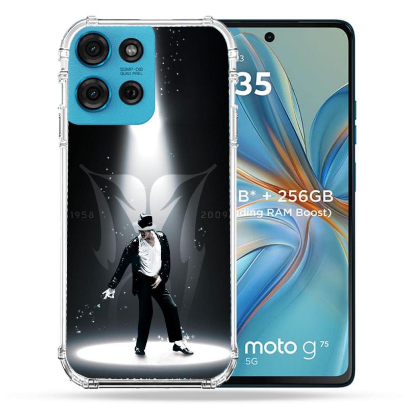 Coque Renforcée Pour Motorola G75 5G Michael Jackson Noir