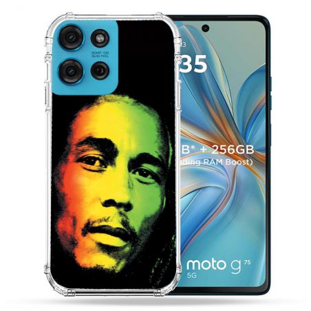 Coque Renforcée Pour Motorola G75 5G Musique Bob Marley 2