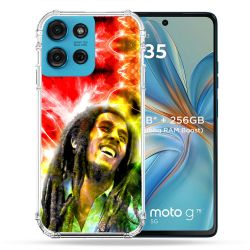 Coque Renforcée Pour Motorola G75 5G Musique Bob Marley Color