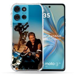 Coque Renforcée Pour Motorola G75 5G Musique Johnny Hallyday Moto