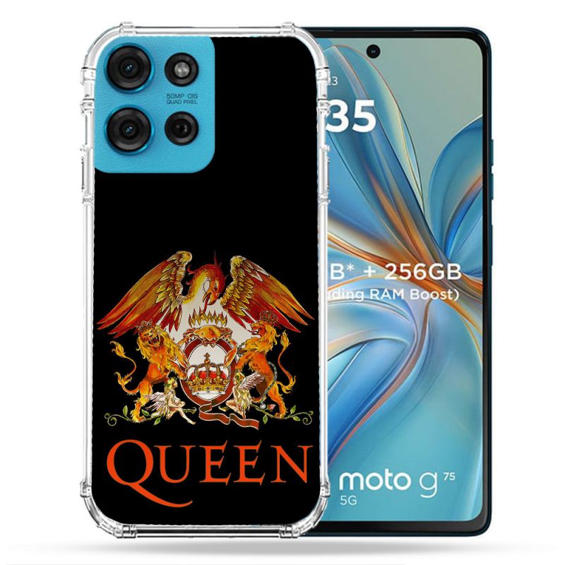 Coque Renforcée Pour Motorola G75 5G Musique Rock Queen
