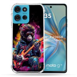 Coque Renforcée Pour Motorola G75 5G Musique Rock Singe