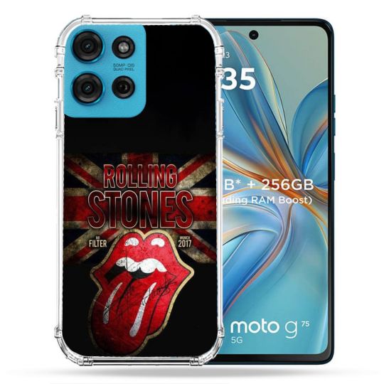 Coque Renforcée Pour Motorola G75 5G Musique Rolling Stones