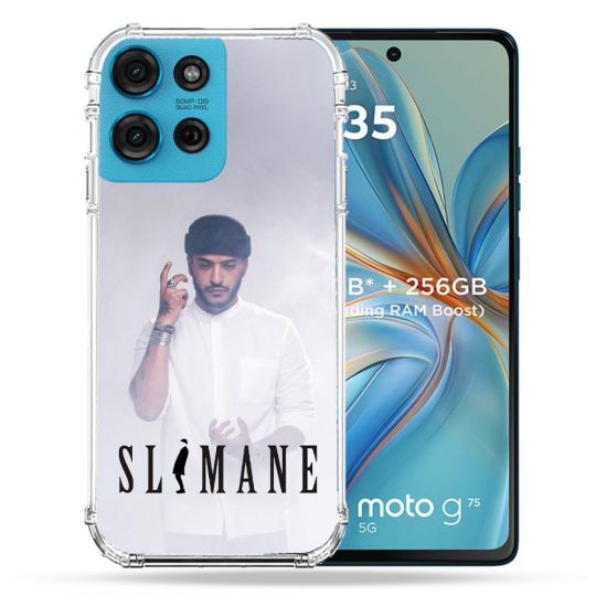 Coque Renforcée Pour Motorola G75 5G Musique Slimane Blanc