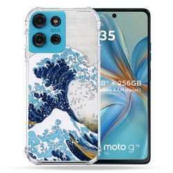 Coque Renforcée Pour Motorola G75 5G Peinture La Grande Vague