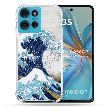 Coque Renforcée Pour Motorola G75 5G Peinture La Grande Vague