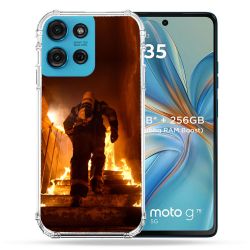 Coque Renforcée Pour Motorola G75 5G Pompier Escalier