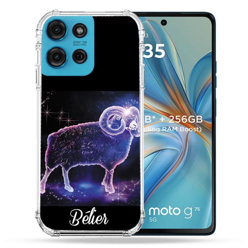 Coque Renforcée Pour Motorola G75 5G Signe Zodiaque 2 Bélier