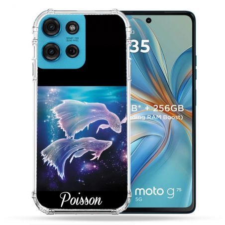 Coque Renforcée Pour Motorola G75 5G Signe Zodiaque 2 Poisson