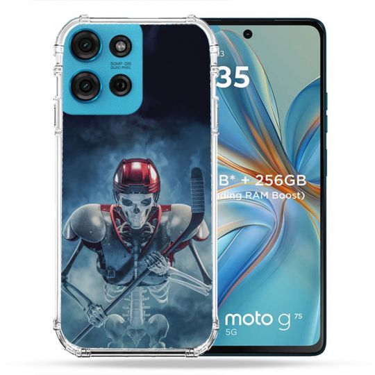 Coque Renforcée Pour Motorola G75 5G Sport Hockey Squelette