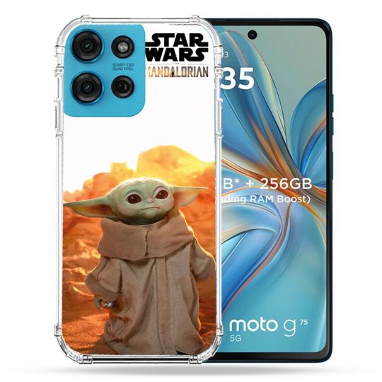 Coque Renforcée Pour Motorola G75 5G Star Wars - Yoda bebe soleil