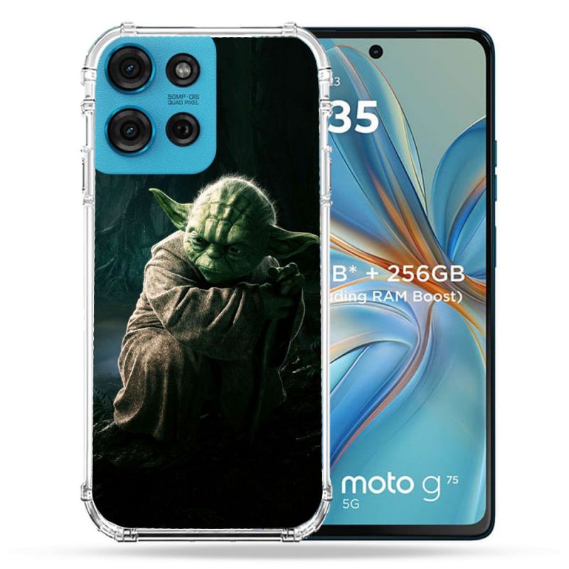 Coque Renforcée Pour Motorola G75 5G Star Wars - Yoda sombre