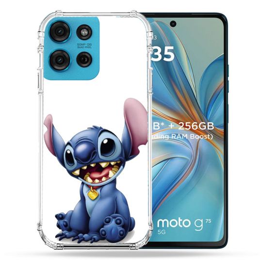 Coque Renforcée Pour Motorola G75 5G Stitch Blanc