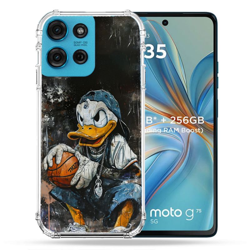 Coque Renforcée Pour Motorola G75 5G Street Art Donald Duck