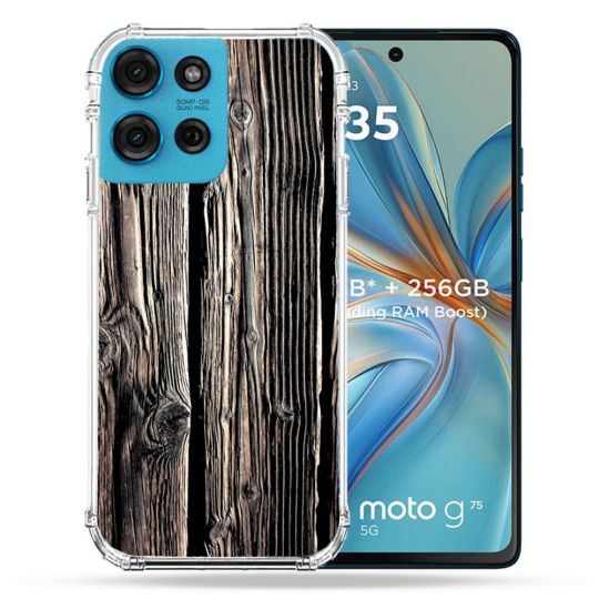 Coque Renforcée Pour Motorola G75 5G Texture Bois