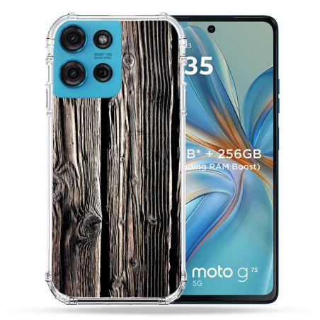 Coque Renforcée Pour Motorola G75 5G Texture Bois