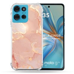 Coque Renforcée Pour Motorola G75 5G Texture Marbre Rose