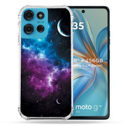 Coque Renforcée Pour Motorola G75 5G Univers Bleu Violet