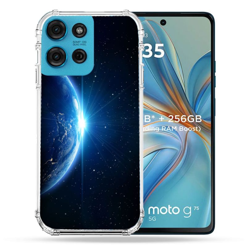 Coque Renforcée Pour Motorola G75 5G Univers Planete Terre