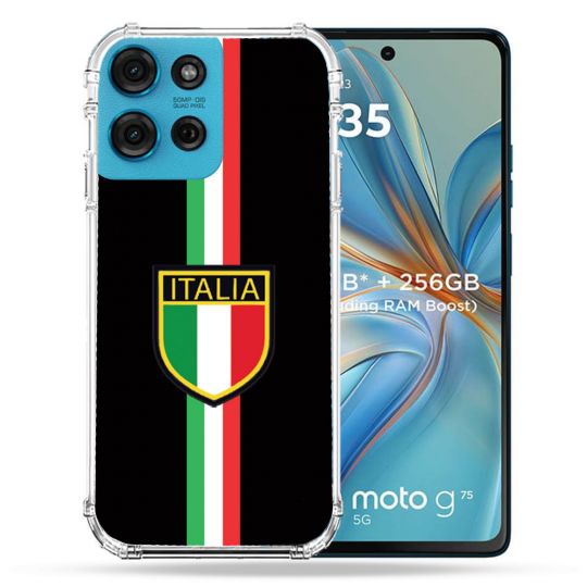 Coque Renforcée Pour Motorola G75 5G Voyage Italie 3 Noir