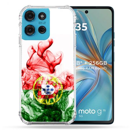 Coque Renforcée Pour Motorola G75 5G Voyage Portugal Flamme