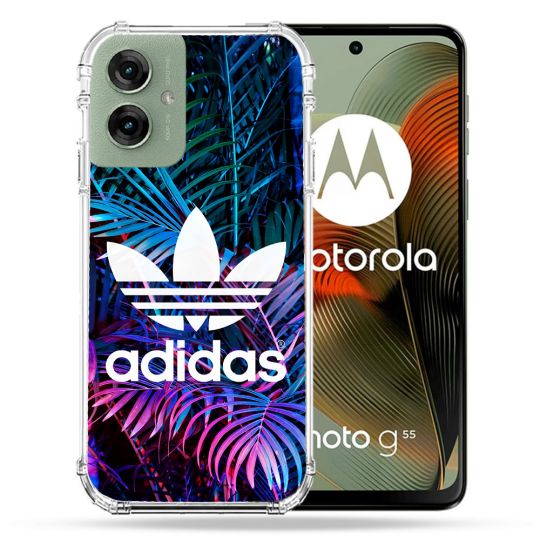 Coque Renforcée Pour Motorola G55 5G Adidas Palmier