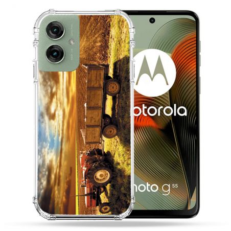 Coque Renforcée Pour Motorola G55 5G Agriculture Tracteur Color