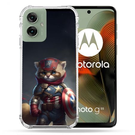 Coque Renforcée Pour Motorola G55 5G Animal Chat America
