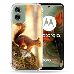 Coque Renforcée Pour Motorola G55 5G Animal Ecureuil Bois