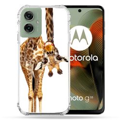 Coque Renforcée Pour Motorola G55 5G Animal Girafe Blanche