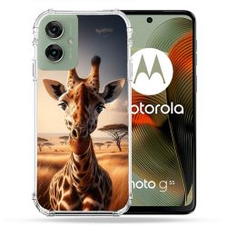 Coque Renforcée Pour Motorola G55 5G Animal Girafe Savane