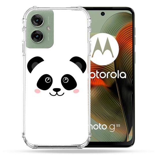 Coque Renforcée Pour Motorola G55 5G Animal Panda Blanc