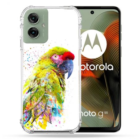 Coque Renforcée Pour Motorola G55 5G Animal Perroquet Jaune