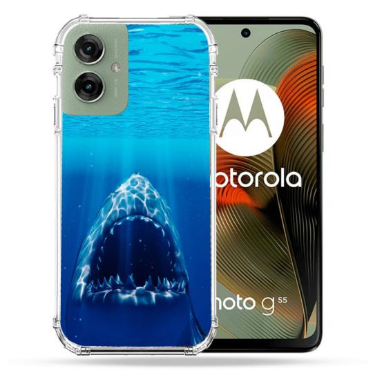 Coque Renforcée Pour Motorola G55 5G Animal Requin Dent