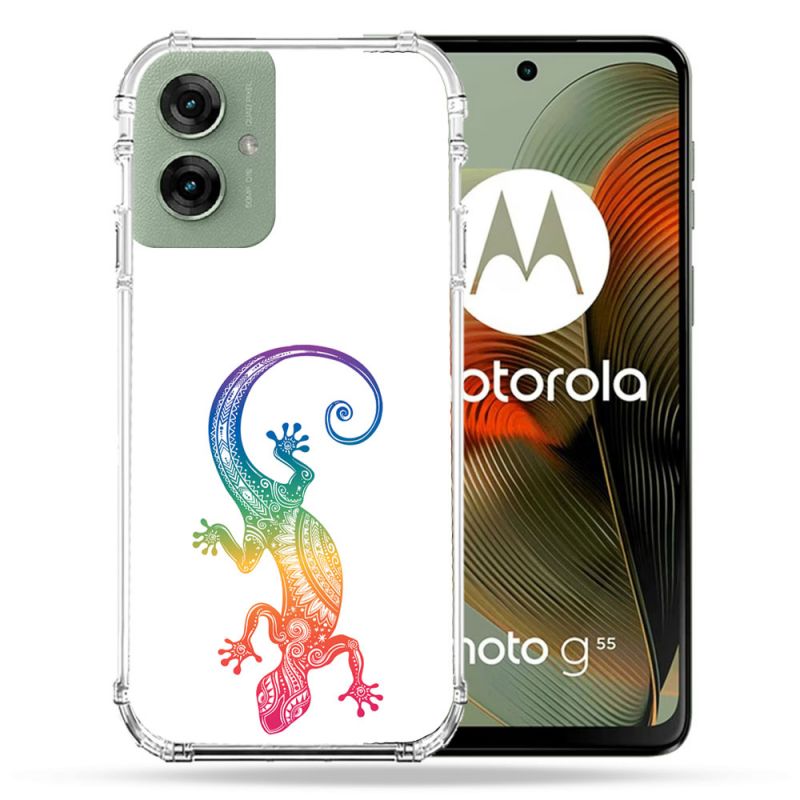 Coque Renforcée Pour Motorola G55 5G Animal Salamandre Color
