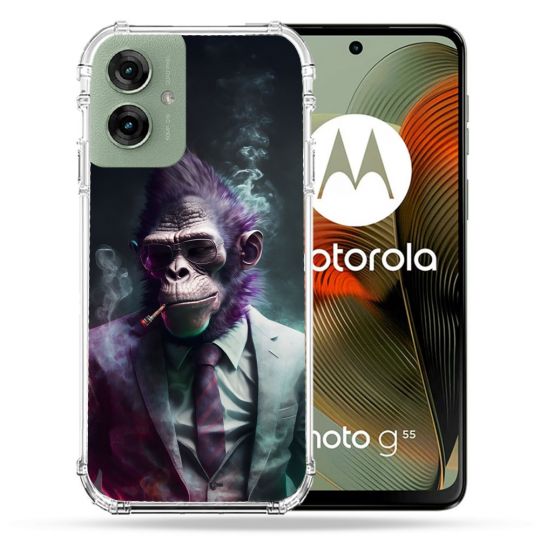 Coque Renforcée Pour Motorola G55 5G Animal Singe Business