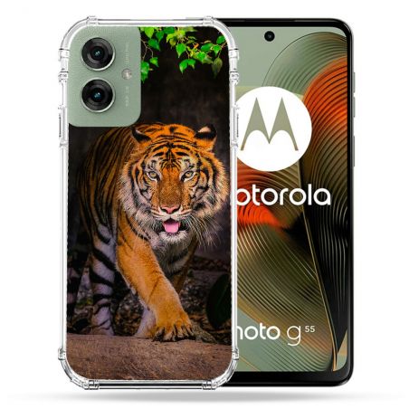Coque Renforcée Pour Motorola G55 5G Animal Tigre Jungle