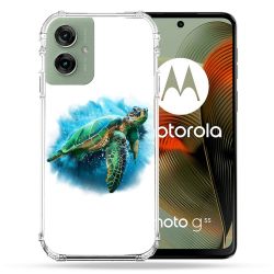 Coque Renforcée Pour Motorola G55 5G Animal Tortue Blanche multicolore