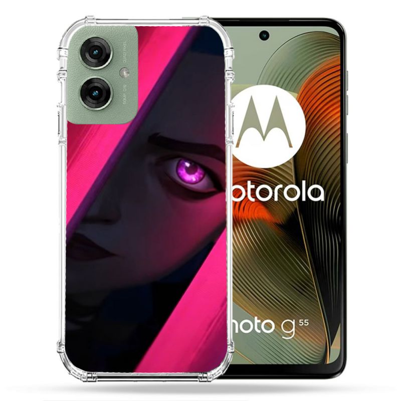 Coque Renforcée Pour Motorola G55 5G Arcane Jinx Rose